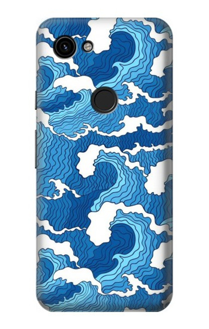 W3901 Aesthetic Storm Ocean Waves Hard Case and Leather Flip Case For Google Pixel 3a