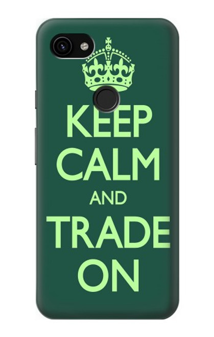 W3862 Keep Calm and Trade On Hard Case and Leather Flip Case For Google Pixel 3a XL