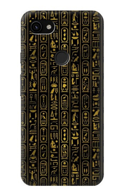 W3869 Ancient Egyptian Hieroglyphic Hard Case and Leather Flip Case For Google Pixel 3a XL
