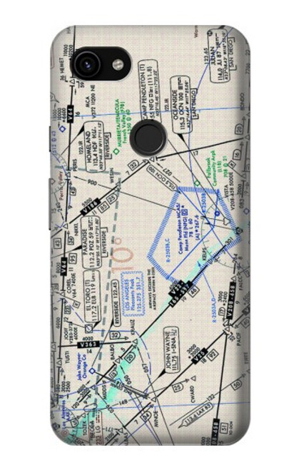 W3882 Flying Enroute Chart Hard Case and Leather Flip Case For Google Pixel 3a XL