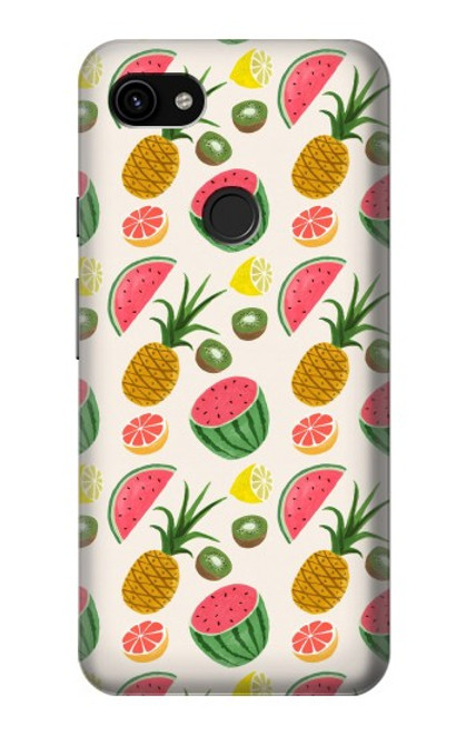 W3883 Fruit Pattern Hard Case and Leather Flip Case For Google Pixel 3a XL