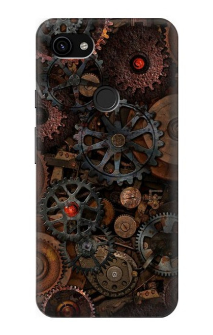 W3884 Steampunk Mechanical Gears Hard Case and Leather Flip Case For Google Pixel 3a XL