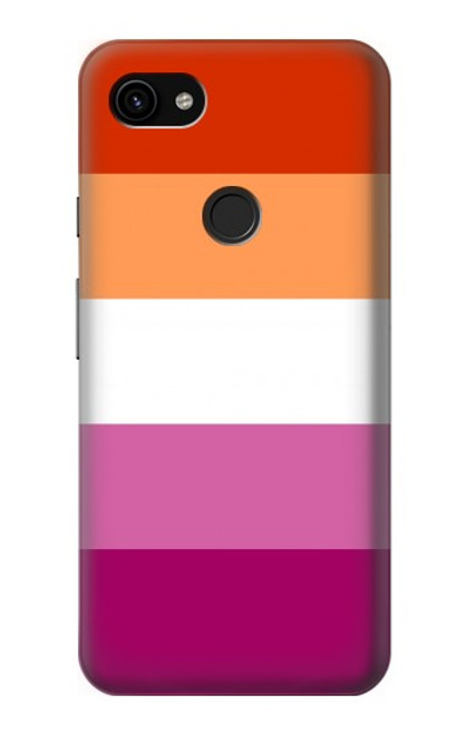 W3887 Lesbian Pride Flag Hard Case and Leather Flip Case For Google Pixel 3a XL