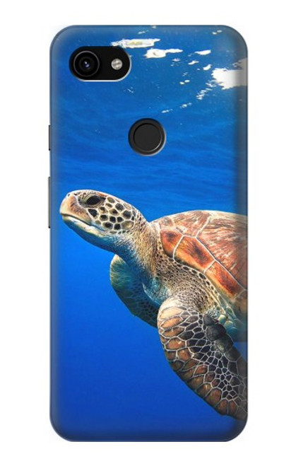 W3898 Sea Turtle Hard Case and Leather Flip Case For Google Pixel 3a XL
