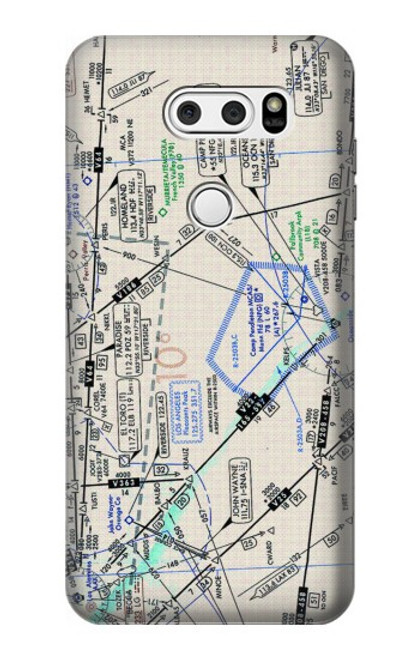 W3882 Flying Enroute Chart Hard Case and Leather Flip Case For LG V30, LG V30 Plus, LG V30S ThinQ, LG V35, LG V35 ThinQ