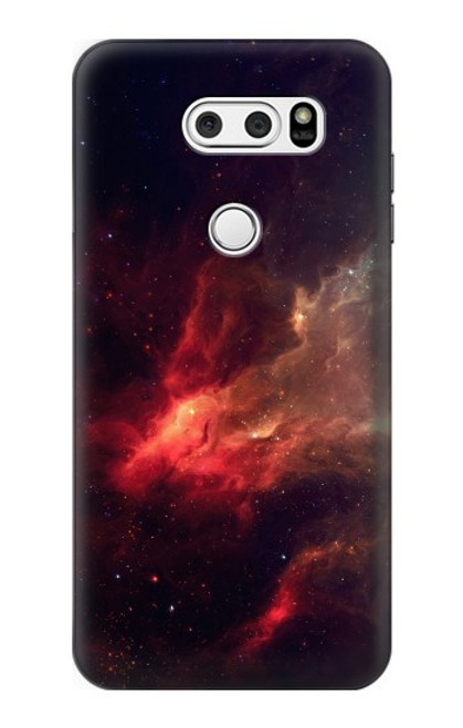W3897 Red Nebula Space Hard Case and Leather Flip Case For LG V30, LG V30 Plus, LG V30S ThinQ, LG V35, LG V35 ThinQ