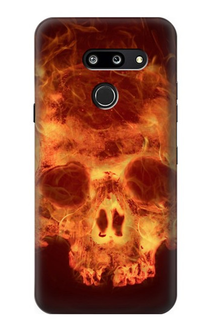 W3881 Fire Skull Hard Case and Leather Flip Case For LG G8 ThinQ