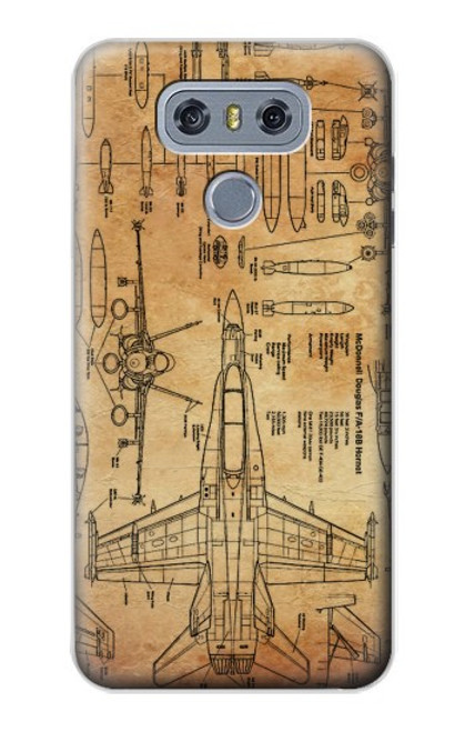 W3868 Aircraft Blueprint Old Paper Hard Case and Leather Flip Case For LG G6