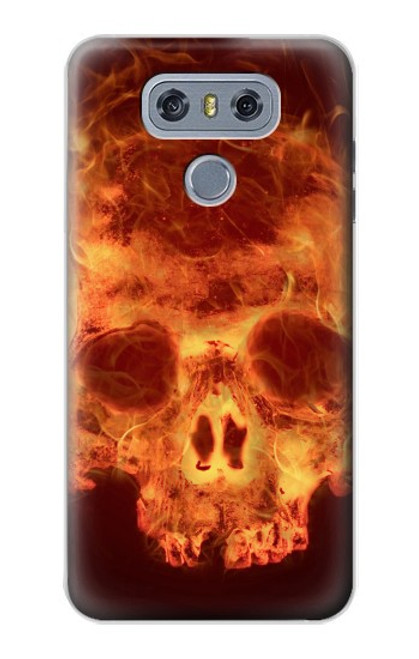 W3881 Fire Skull Hard Case and Leather Flip Case For LG G6