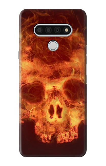 W3881 Fire Skull Hard Case and Leather Flip Case For LG Stylo 6