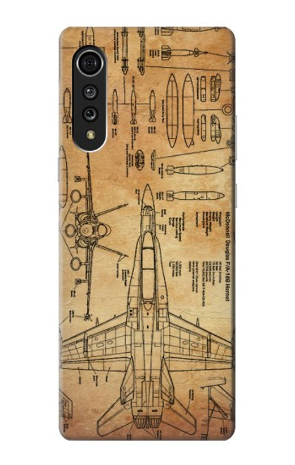 W3868 Aircraft Blueprint Old Paper Hard Case and Leather Flip Case For LG Velvet