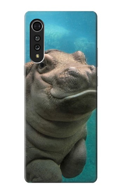 W3871 Cute Baby Hippo Hippopotamus Hard Case and Leather Flip Case For LG Velvet