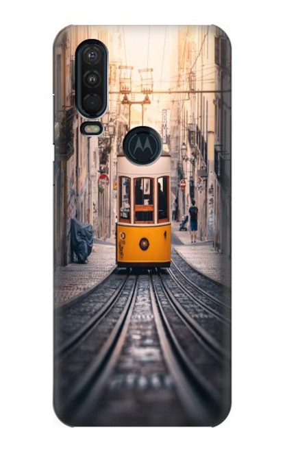 W3867 Trams in Lisbon Hard Case and Leather Flip Case For Motorola One Action (Moto P40 Power)