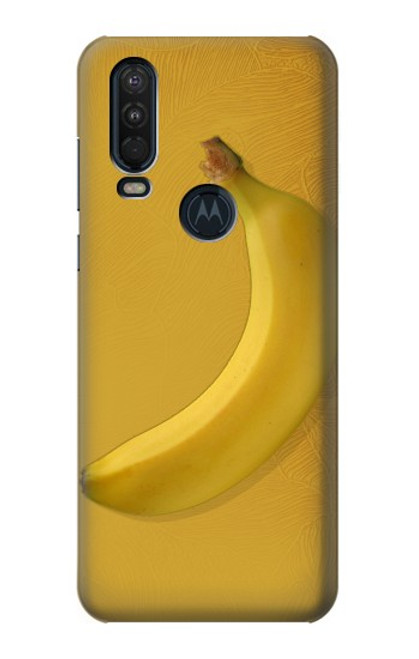 W3872 Banana Hard Case and Leather Flip Case For Motorola One Action (Moto P40 Power)