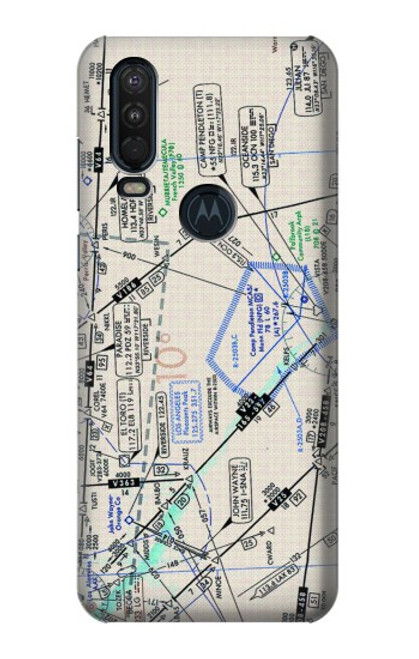 W3882 Flying Enroute Chart Hard Case and Leather Flip Case For Motorola One Action (Moto P40 Power)