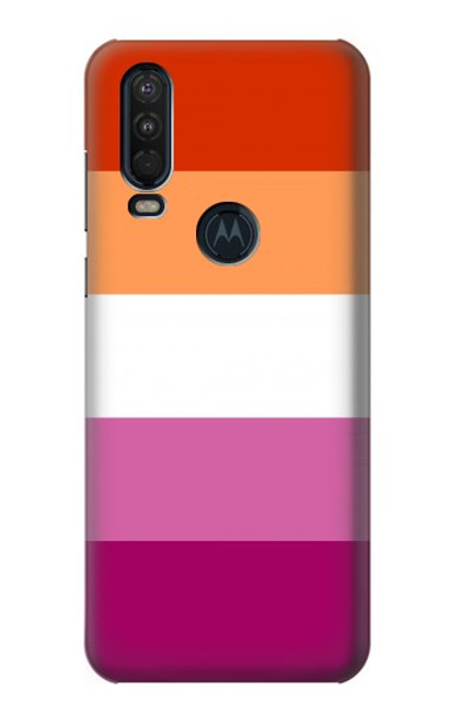 W3887 Lesbian Pride Flag Hard Case and Leather Flip Case For Motorola One Action (Moto P40 Power)