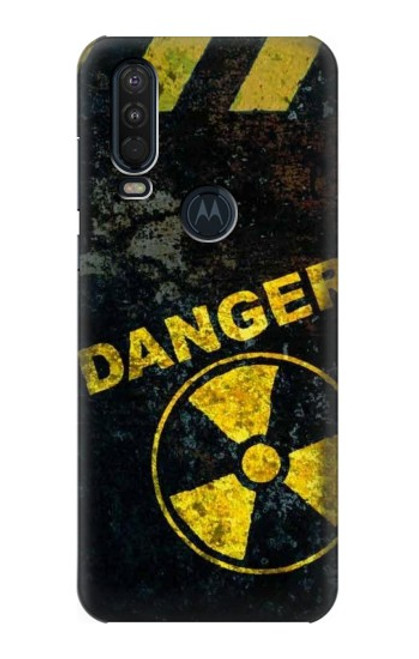 W3891 Nuclear Hazard Danger Hard Case and Leather Flip Case For Motorola One Action (Moto P40 Power)
