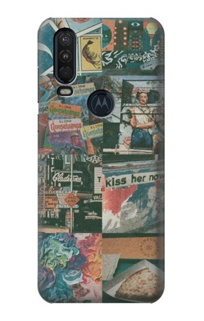 W3909 Vintage Poster Hard Case and Leather Flip Case For Motorola One Action (Moto P40 Power)