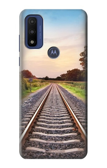 W3866 Railway Straight Train Track Hard Case and Leather Flip Case For Motorola G Pure