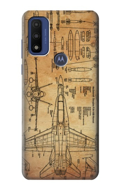 W3868 Aircraft Blueprint Old Paper Hard Case and Leather Flip Case For Motorola G Pure