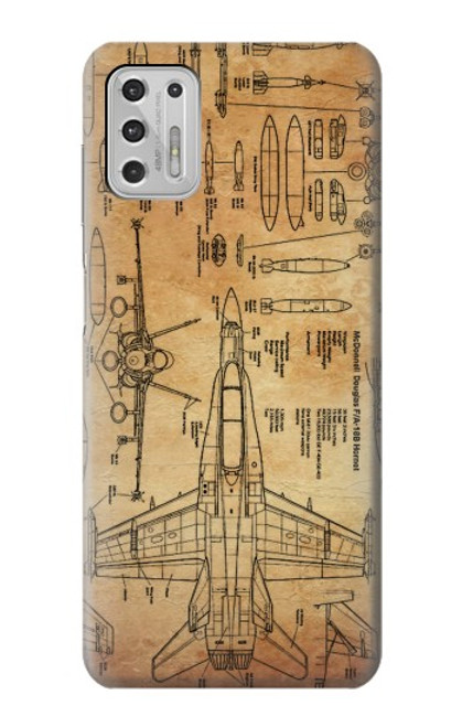 W3868 Aircraft Blueprint Old Paper Hard Case and Leather Flip Case For Motorola Moto G Stylus (2021)