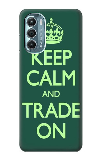 W3862 Keep Calm and Trade On Hard Case and Leather Flip Case For Motorola Moto G Stylus 5G (2022)