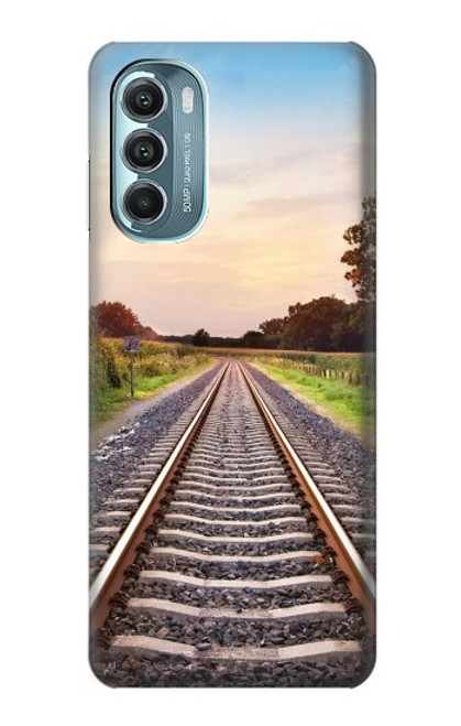 W3866 Railway Straight Train Track Hard Case and Leather Flip Case For Motorola Moto G Stylus 5G (2022)