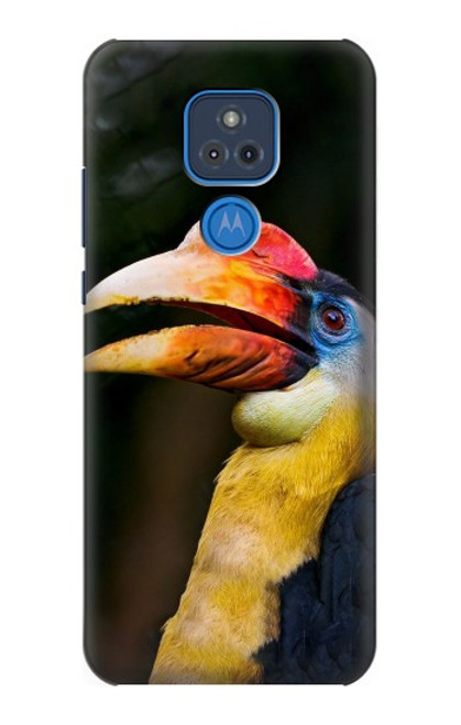 W3876 Colorful Hornbill Hard Case and Leather Flip Case For Motorola Moto G Play (2021)