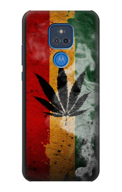 W3890 Reggae Rasta Flag Smoke Hard Case and Leather Flip Case For Motorola Moto G Play (2021)
