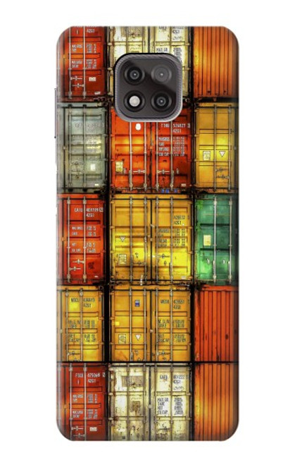 W3861 Colorful Container Block Hard Case and Leather Flip Case For Motorola Moto G Power (2021)