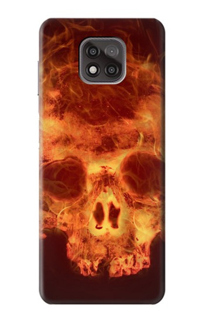 W3881 Fire Skull Hard Case and Leather Flip Case For Motorola Moto G Power (2021)