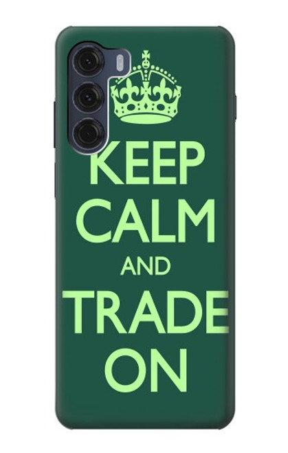 W3862 Keep Calm and Trade On Hard Case and Leather Flip Case For Motorola Moto G200 5G