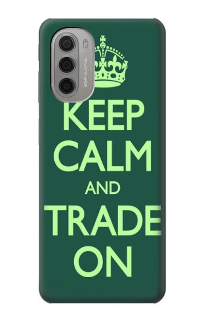 W3862 Keep Calm and Trade On Hard Case and Leather Flip Case For Motorola Moto G51 5G
