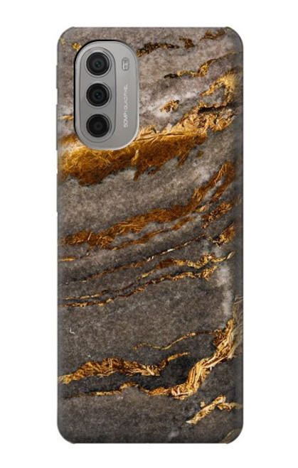 W3886 Gray Marble Rock Hard Case and Leather Flip Case For Motorola Moto G51 5G