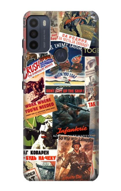 W3905 Vintage Army Poster Hard Case and Leather Flip Case For Motorola Moto G50