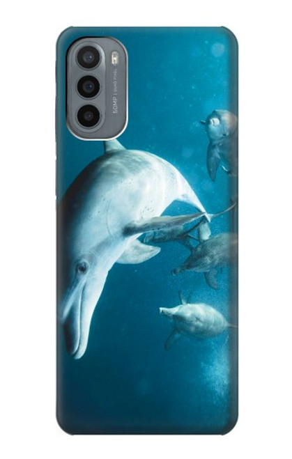 W3878 Dolphin Hard Case and Leather Flip Case For Motorola Moto G31