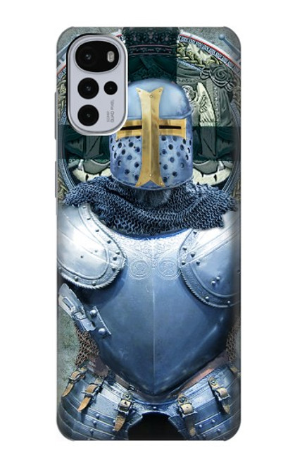 W3864 Medieval Templar Heavy Armor Knight Hard Case and Leather Flip Case For Motorola Moto G22