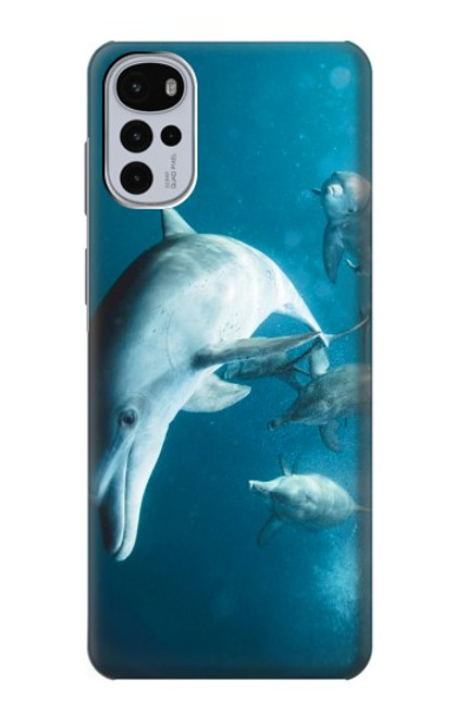W3878 Dolphin Hard Case and Leather Flip Case For Motorola Moto G22
