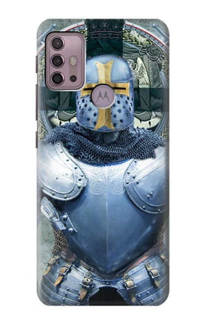 W3864 Medieval Templar Heavy Armor Knight Hard Case and Leather Flip Case For Motorola Moto G30, G20, G10