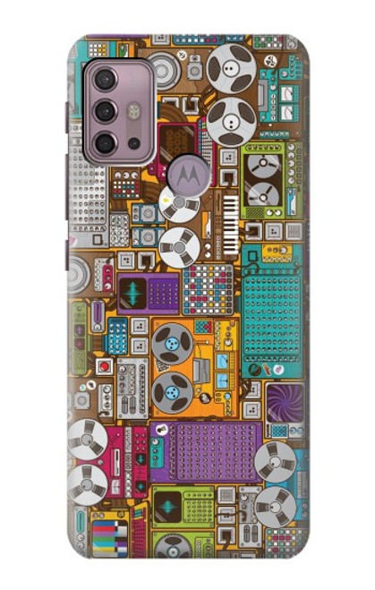 W3879 Retro Music Doodle Hard Case and Leather Flip Case For Motorola Moto G30, G20, G10