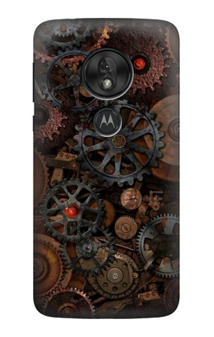 W3884 Steampunk Mechanical Gears Hard Case and Leather Flip Case For Motorola Moto G7 Play