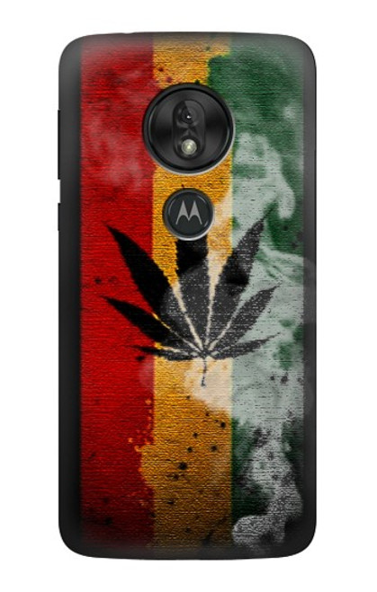 W3890 Reggae Rasta Flag Smoke Hard Case and Leather Flip Case For Motorola Moto G7 Play