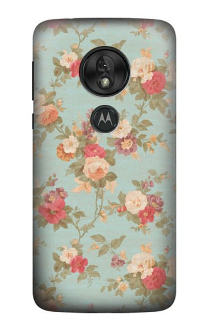 W3910 Vintage Rose Hard Case and Leather Flip Case For Motorola Moto G7 Play