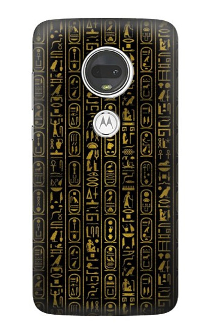 W3869 Ancient Egyptian Hieroglyphic Hard Case and Leather Flip Case For Motorola Moto G7, Moto G7 Plus