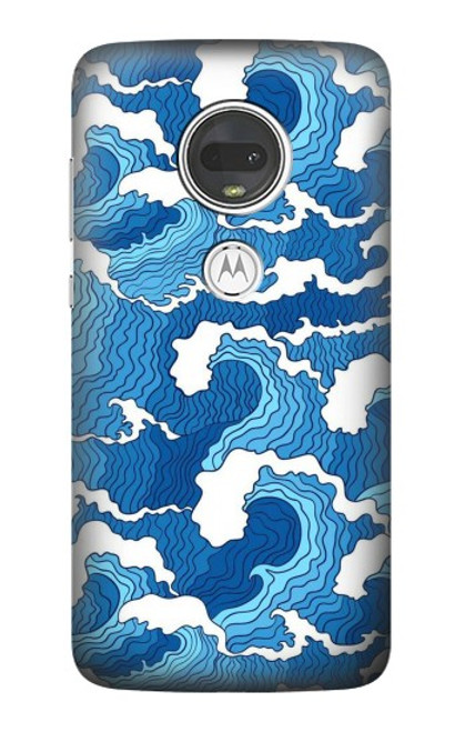 W3901 Aesthetic Storm Ocean Waves Hard Case and Leather Flip Case For Motorola Moto G7, Moto G7 Plus