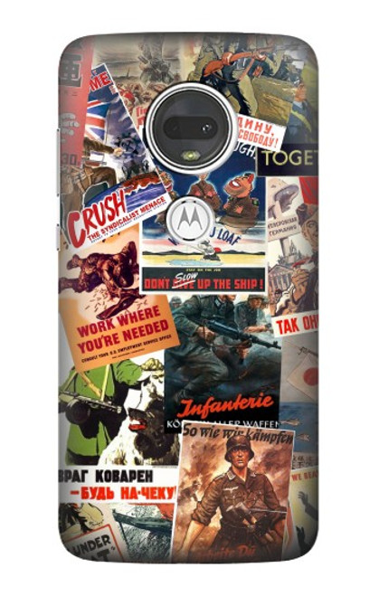 W3905 Vintage Army Poster Hard Case and Leather Flip Case For Motorola Moto G7, Moto G7 Plus