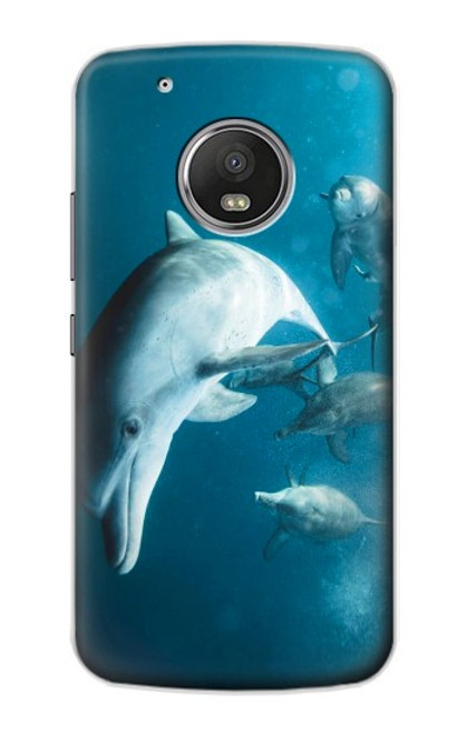 W3878 Dolphin Hard Case and Leather Flip Case For Motorola Moto G5 Plus