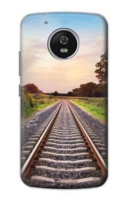 W3866 Railway Straight Train Track Hard Case and Leather Flip Case For Motorola Moto G5