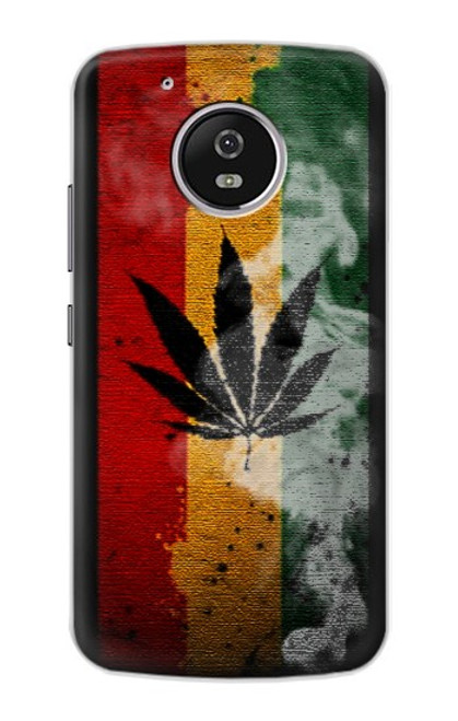 W3890 Reggae Rasta Flag Smoke Hard Case and Leather Flip Case For Motorola Moto G5