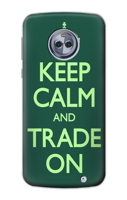 W3862 Keep Calm and Trade On Hard Case and Leather Flip Case For Motorola Moto X4
